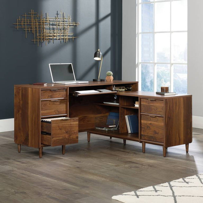 Teknik 5421120 Clifton Place Walnut Executive L-Shaped Desk - Insta Living