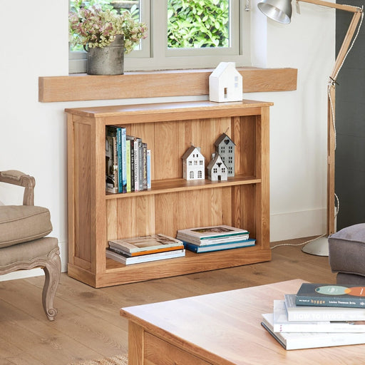 Baumhaus COR01B Mobel Oak Low Bookcase - Insta Living
