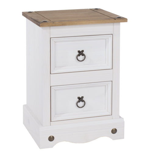 Core Products CRW109 Corona White 2 Drawer Petite Bedside Cabinet - Insta Living