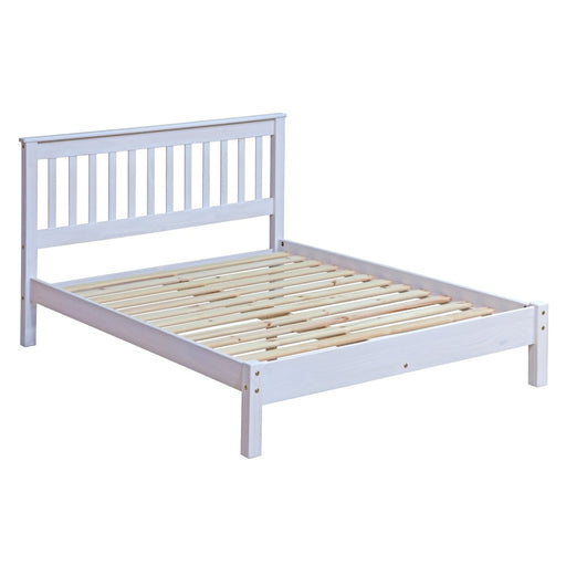 Core Products CRW460LE Corona White 4'6" Slatted Lowend Bedstead - Insta Living
