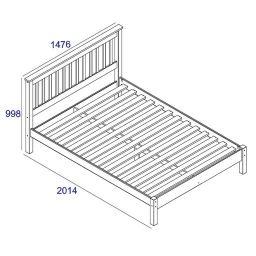 Core Products CRW460LE Corona White 4'6" Slatted Lowend Bedstead - Insta Living