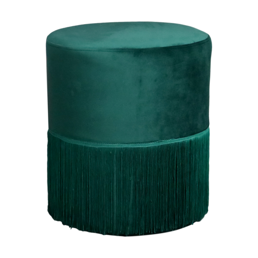 Native Home & Lifestyle Round Green Tassles Stool - Insta Living